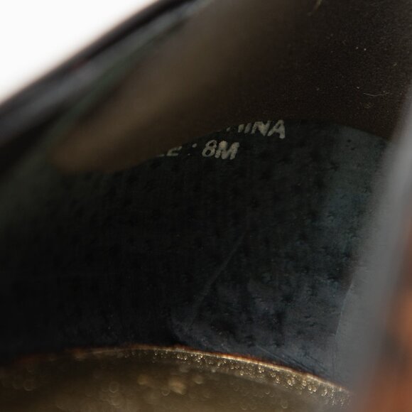 Beverly Feldman Play Along Heels Peep Toe Leopard Print Shoes Brown Black Size 8 - Picture 8 of 8